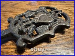 Antique Iron Coaster USA Vintage Metal Drink Mat Collectible