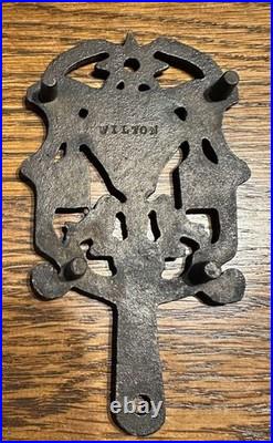 Antique Iron Coaster USA Vintage Metal Drink Mat Collectible