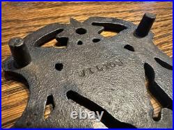Antique Iron Coaster USA Vintage Metal Drink Mat Collectible