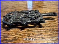 Antique Iron Coaster USA Vintage Metal Drink Mat Collectible