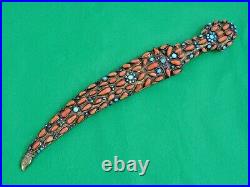 Antique Islamic Dagger Turkish Ottoman Coral Turquoise Gold Arabic Calligraphy