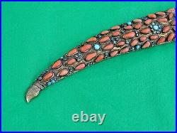 Antique Islamic Dagger Turkish Ottoman Coral Turquoise Gold Arabic Calligraphy