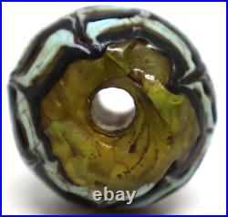 Antique Islamic foldedroman glass gabri trade Bead size 22.2mm/19.3mm