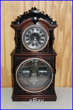 Antique Ithaca 3 1/2 Parlor Double Dial Calendar CLock. C 1880's