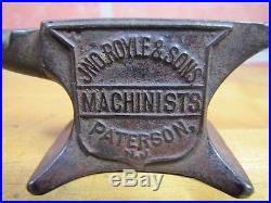 Antique JOHN ROYLE & SONS MACHINISTS PATERSON NJ Sm Cast Iron Advertising Anvil