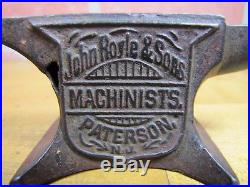 Antique JOHN ROYLE & SONS MACHINISTS PATERSON NJ Sm Cast Iron Advertising Anvil