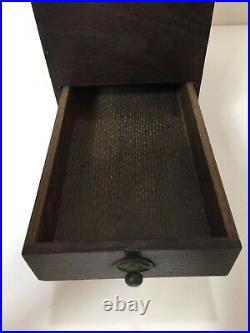 Antique Japanese Wooden Jewelry Trinket Box withHandle, 9 1/2 D x 5 W x 10 Tall