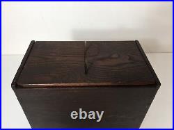 Antique Japanese Wooden Jewelry Trinket Box withHandle, 9 1/2 D x 5 W x 10 Tall