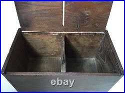 Antique Japanese Wooden Jewelry Trinket Box withHandle, 9 1/2 D x 5 W x 10 Tall