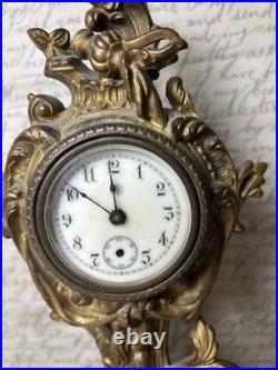Antique Jennings Brothers 1891 Rococo Clock & Cherub Garniture Set Working