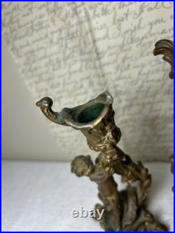 Antique Jennings Brothers 1891 Rococo Clock & Cherub Garniture Set Working