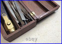 Antique John Booth Phila Tool Set With 21 Bits And Rosewood Tool Handle