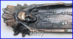 Antique Judd Copper Cast Iron Indian Chief Pen Tray Ashtray Coin