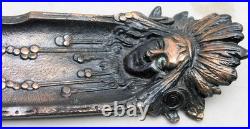 Antique Judd Copper Cast Iron Indian Chief Pen Tray Ashtray Coin