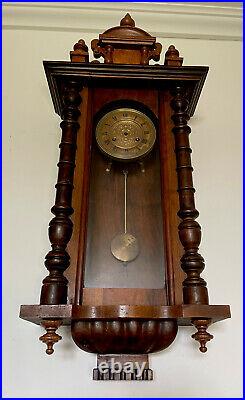 Antique Junghans German Vienna Regulator Wall Clock Ornate Case