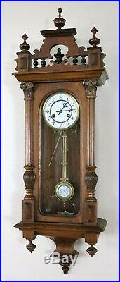 Antique Junghans quality gong rod German wall clock Vienna regulator 1890