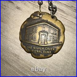 Antique Keychain Silver Creek National Bank Silver Creek N. Y. If Keys are Found