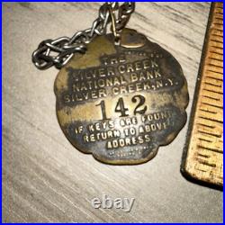 Antique Keychain Silver Creek National Bank Silver Creek N. Y. If Keys are Found