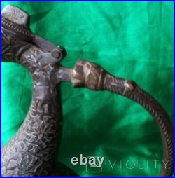 Antique Kumgan Bronze Ancient Oriental Vessel Jug Pot Handle Etached Rare 19th