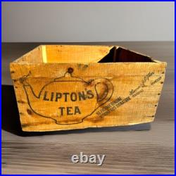 Antique LIPTONS TEA THOMAS J. LIPTON WOOD BOX PACKING CRATE Duluth MN Rare
