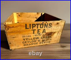 Antique LIPTONS TEA THOMAS J. LIPTON WOOD BOX PACKING CRATE Duluth MN Rare