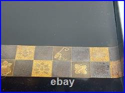 Antique Lacquer Makie Corner Bon Inscribed Painted 23cm Used Collection