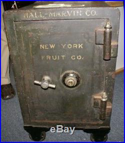 Antique Large Black Hall-marvin Co. Safe Combination Lock N. Y. Fruit Co. 26hx18d
