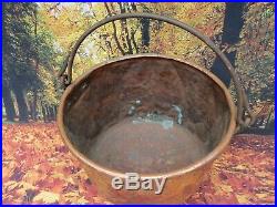 Antique Large Copper Cauldron Pot Kettle Apple Butter Handcrafted Dovetail Rare