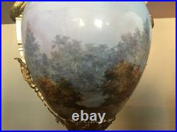 Antique Large French Sèvres Porcelain Vase Gilt Empire Style Mother Child 19th