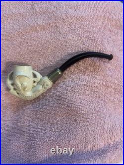 Antique Late 19th-Century Claw-Carved Meerschaum Pipe