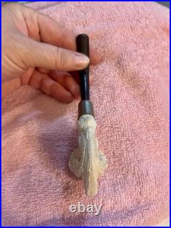 Antique Late 19th-Century Claw-Carved Meerschaum Pipe