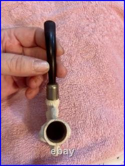 Antique Late 19th-Century Claw-Carved Meerschaum Pipe