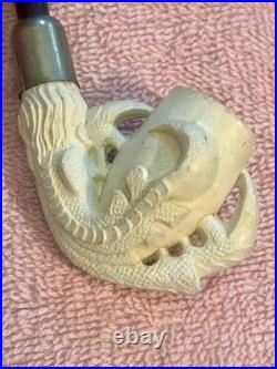 Antique Late 19th-Century Claw-Carved Meerschaum Pipe