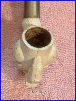 Antique Late 19th-Century Claw-Carved Meerschaum Pipe