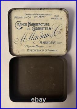 Antique Lea Cigarette Orientales Tin Tobacciana Egyptomania Art Deco Belguim