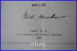 Antique Lease Rensselaer Saratoga R. R Delaware Hudson Canal 1871 Rare NY History