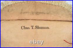 Antique Leather O. U. A. M Ceremonial Apron Painted Catawissa No. 27 Chas Shuman