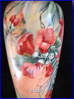 Antique Limoges France Tressemanes & Vogt 14 Cabinet Vase Floral T & V