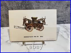 Antique Lithograph Set Of 6 Steam Engine Firetruck Vibrant Artwork Historical