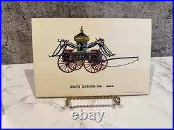 Antique Lithograph Set Of 6 Steam Engine Firetruck Vibrant Artwork Historical