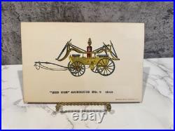 Antique Lithograph Set Of 6 Steam Engine Firetruck Vibrant Artwork Historical