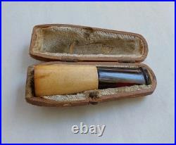 Antique MLC Meerschaum Cherry Amber Bakelite Cigar Holder & Case M Linkman 1898