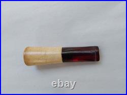 Antique MLC Meerschaum Cherry Amber Bakelite Cigar Holder & Case M Linkman 1898