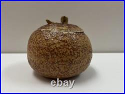 Antique Mashiko Ware Mikan Tea Caddy Tea Ceremony Tool Collectible 7cm