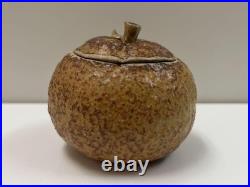 Antique Mashiko Ware Mikan Tea Caddy Tea Ceremony Tool Collectible 7cm