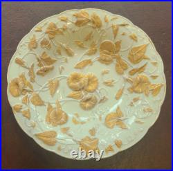 Antique Meissen Germany Pair of Gilded Porcelain Cabinet Plates GoldFloral Decor
