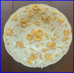 Antique Meissen Germany Pair of Gilded Porcelain Cabinet Plates GoldFloral Decor