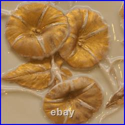 Antique Meissen Germany Pair of Gilded Porcelain Cabinet Plates GoldFloral Decor