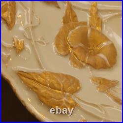 Antique Meissen Germany Pair of Gilded Porcelain Cabinet Plates GoldFloral Decor