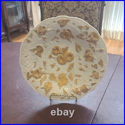 Antique Meissen Germany Pair of Gilded Porcelain Cabinet Plates GoldFloral Decor
